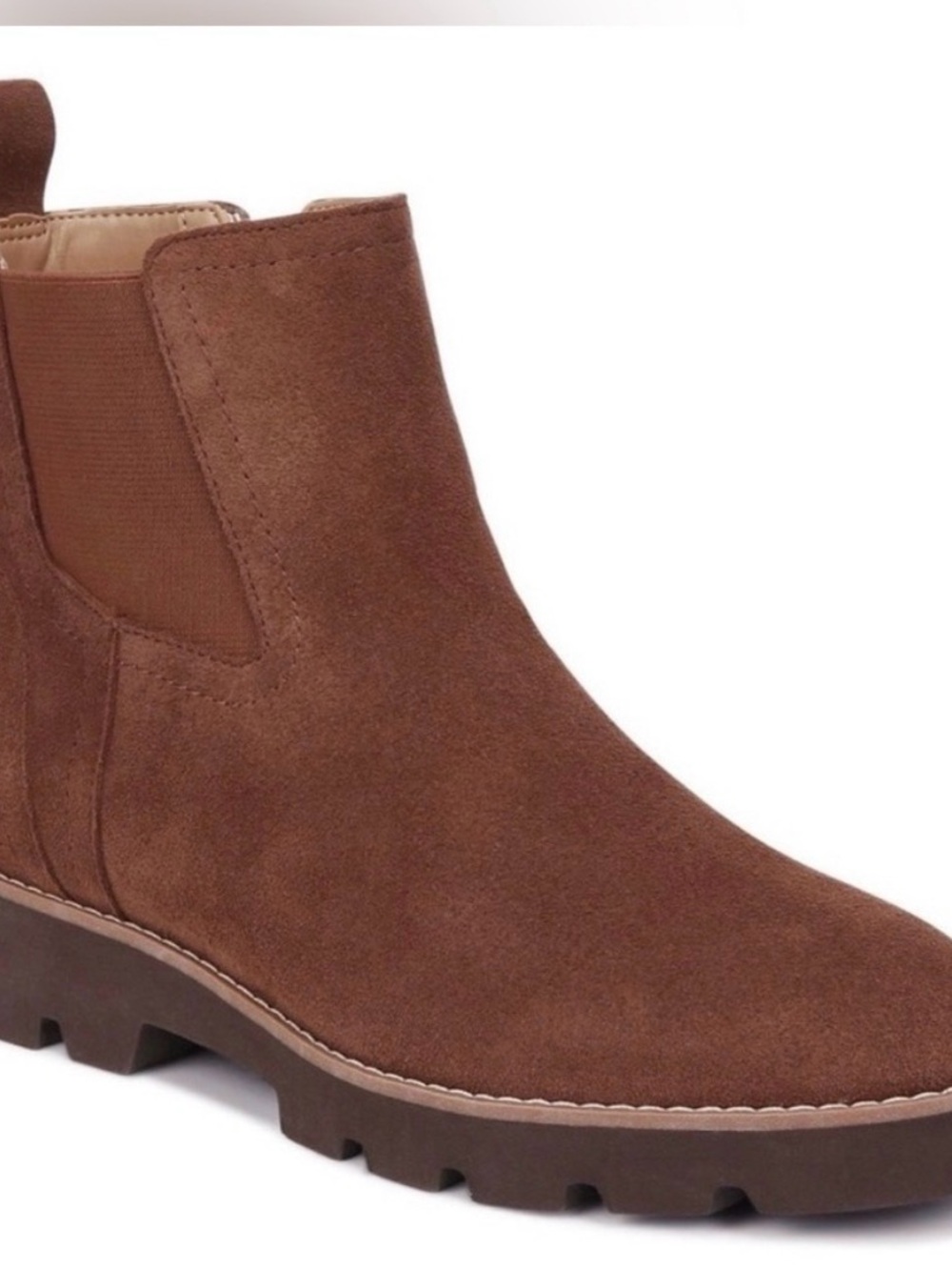 Brown Suede Chelsea Lug Boot - Women by Vionic 7.5